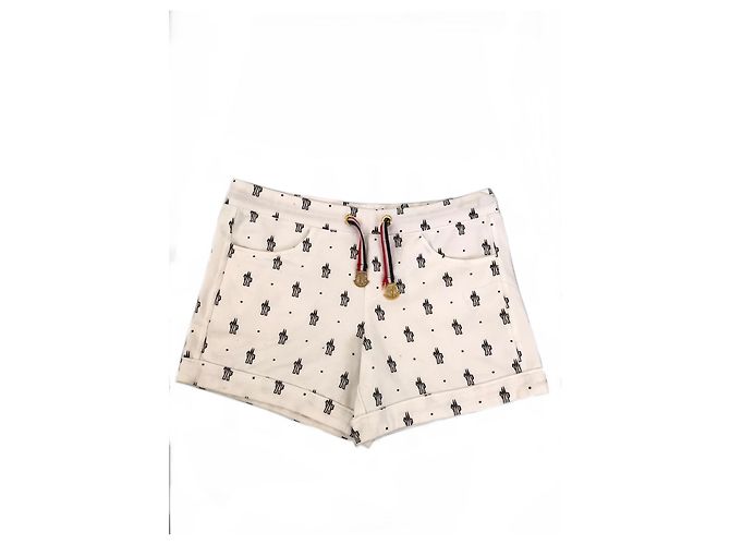 Moncler Mini-Shorts weiß mit Monogramm Baumwolle