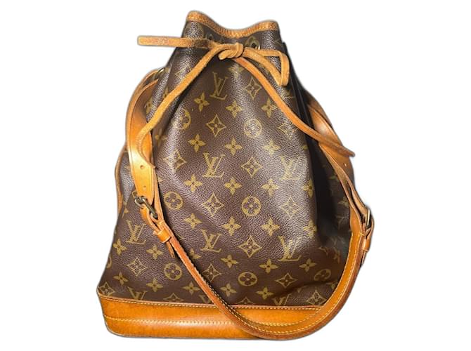 Noe Louis Vuitton LV Noé GM Großes Monogramm Braun Gold hardware Leder Tuch  ref.1404078