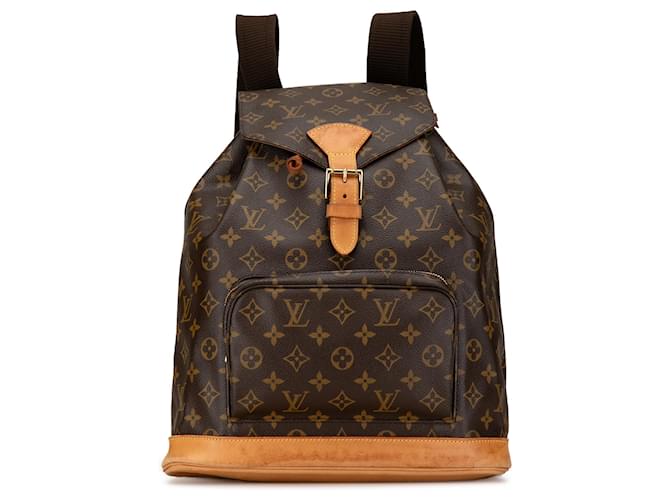 Louis Vuitton Brown Monogram Montsouris GM Castaño Cuero Lienzo  ref.1404114