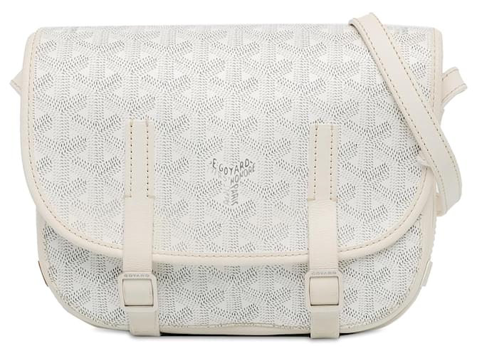 Goyard Blanco Goyardine Belvedere PM Lienzo Paño  ref.1404142