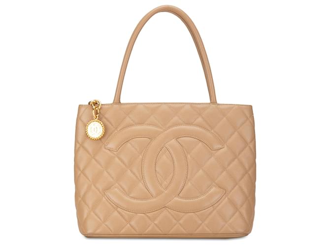 Chanel Brown Caviar Medallion Tote Leather  ref.1404150