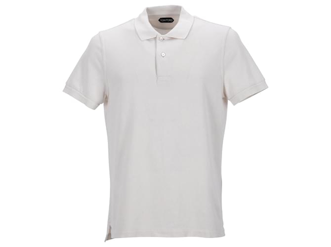 Tom Ford Polo Shirt in White Cotton Cream  ref.1404177