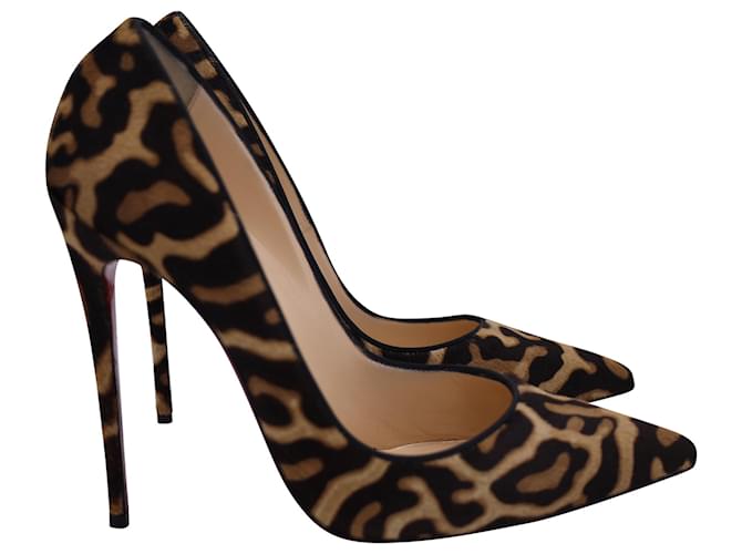 Christian Louboutin So Kate 120 Bombas Leopardo em Couro Pônei Impressão em python  ref.1404188