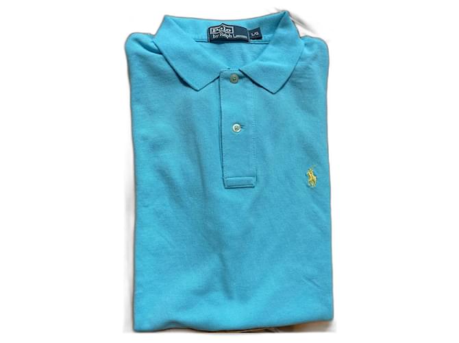 Brand new Ralph Lauren Polo Size L Turquoise Cotton Pony hair  ref.1404204