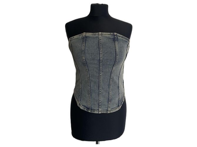Corsé Maje en denim azul