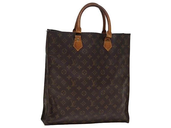 LOUIS VUITTON Monogram Sac Plat Handtasche M51140 LV Auth 74673 Monogramm