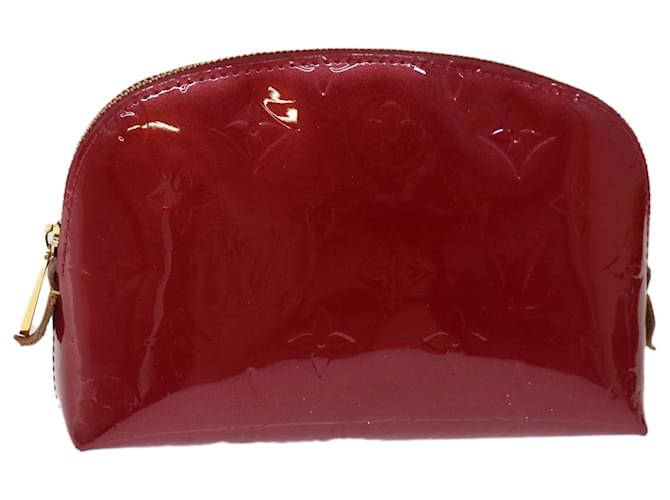 LOUIS VUITTON Vernis Pochette Cosmetic Pouch Pomme D'amour M91496 LV Auth 75151 Red Patent leather  ref.1404236