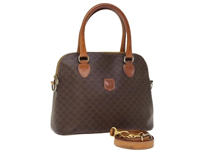 Céline Sac à main CELINE Macadam en toile PVC 2façon Brown Auth 75627 Marron  ref.1404242