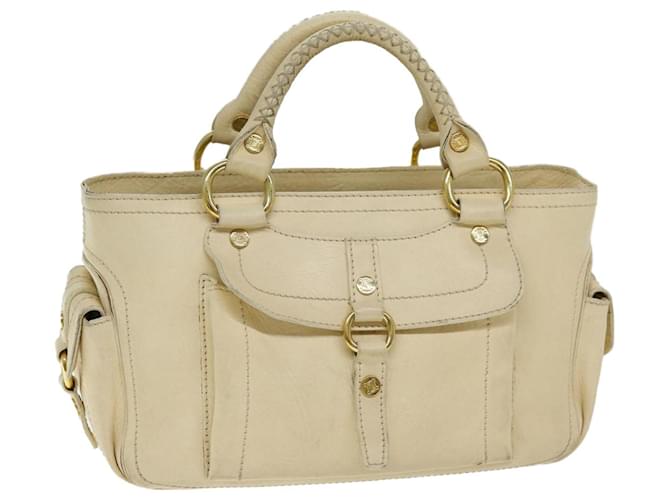 Céline CELINE Boogie bag Hand Bag Leather Beige Auth bs14379  ref.1404249