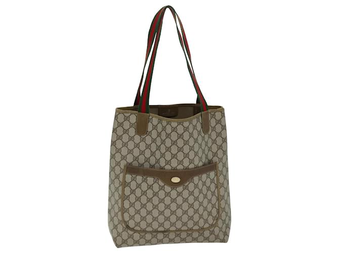 GUCCI GG Supreme Web Sherry Line Sac cabas PVC Rouge Beige 002 23 4487 auth 75601  ref.1404251