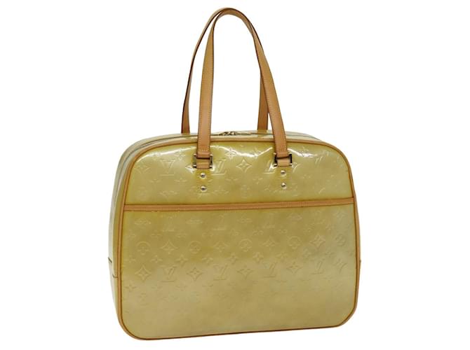 LOUIS VUITTON Monogram Vernis Sutton Boston Bag Beige M91139 LV 