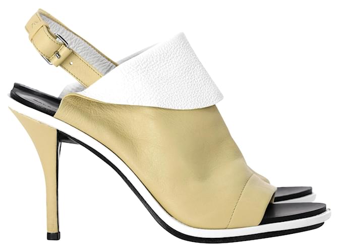 Day Balenciaga Glove Peep Toe Sandals in Yellow Leather  ref.1404368