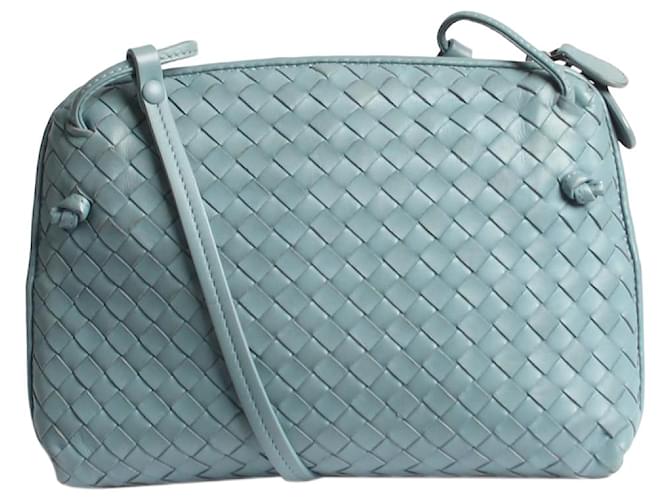 Bottega Veneta Bolso bandolera de piel Intrecciato azul Cuero  ref.1404369