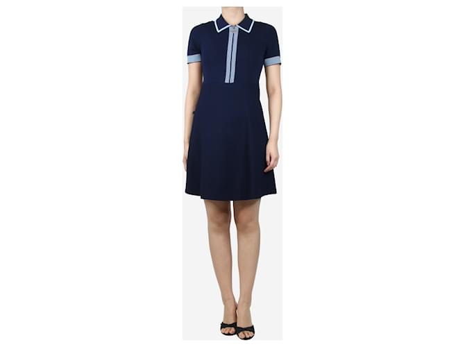 Sandro Blaues Polokleid mit blauem Besatz – Größe UK 12 Viskose  ref.1404387