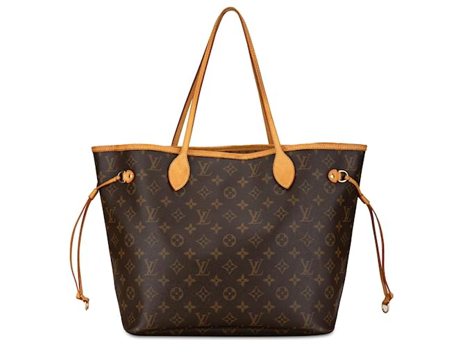 Louis Vuitton Brown Monogram Neverfull MM Castaño Cuero Lienzo  ref.1404395