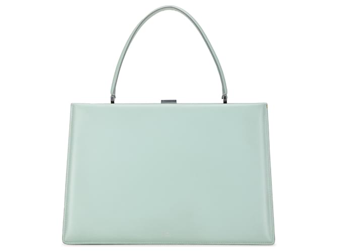 Céline Tote Celine de cuero con cierre verde Verde claro Becerro  ref.1404411