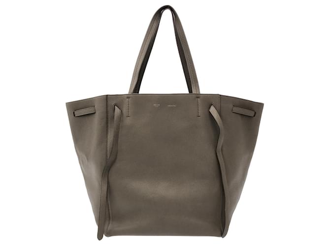 Phantom Céline Cabas fantôme moyen Celine marron Cuir Veau façon poulain Taupe  ref.1404419