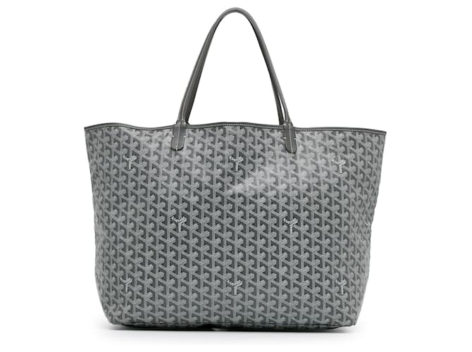 Goyard Gris Goyardine Saint Louis GM Veau façon poulain Tissu Marron  ref.1404420