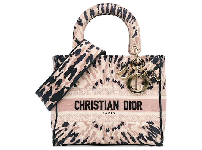 Dior Tie-Dye moyen rose Lady D-Lite Toile Tissu  ref.1404441