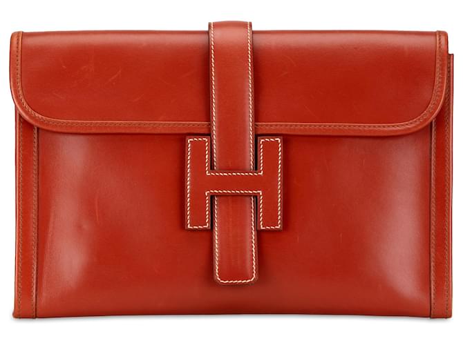 Hermès Brown Box Calf Jige PM Leather Pony-style calfskin  ref.1404446