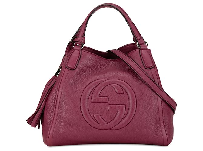 Bolso satchel Soho pequeño de piel de becerro morado Gucci Púrpura Cuero  ref.1404473