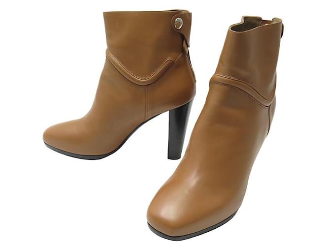 Hermès HERMES SHOES CAMEL LEATHER ANKLE BOOTS SIZE 40 LEATHER SHOES BOOTS  ref.1404529