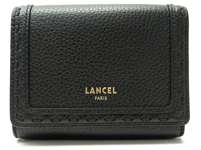 NUOVO LANCEL PREMIER FLIRT UN PORTAFOGLIO1052610TU PORTAFOGLIO IN PELLE SEMI NERA Nero  ref.1404537