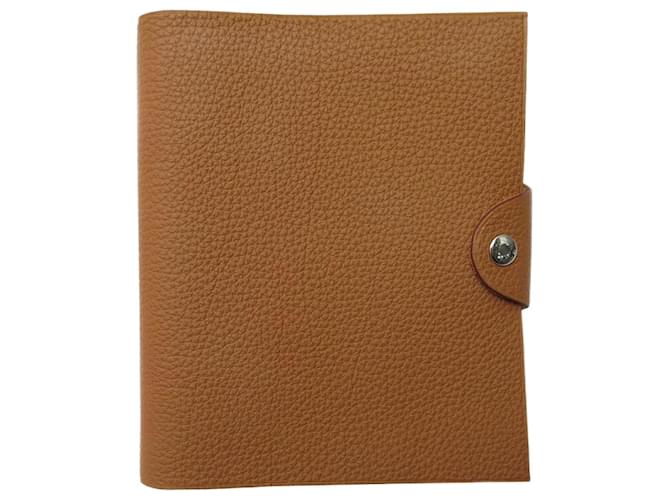 Hermès NEW HERMES ULYSSE PM NOTEBOOK COVER TOGO GOLD LEATHER BOX DIARY COVER Brown  ref.1404575