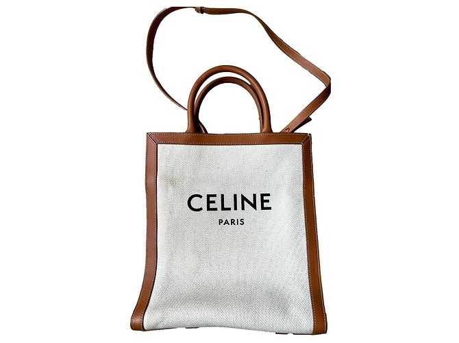 Céline Modello tote verticale Beige 