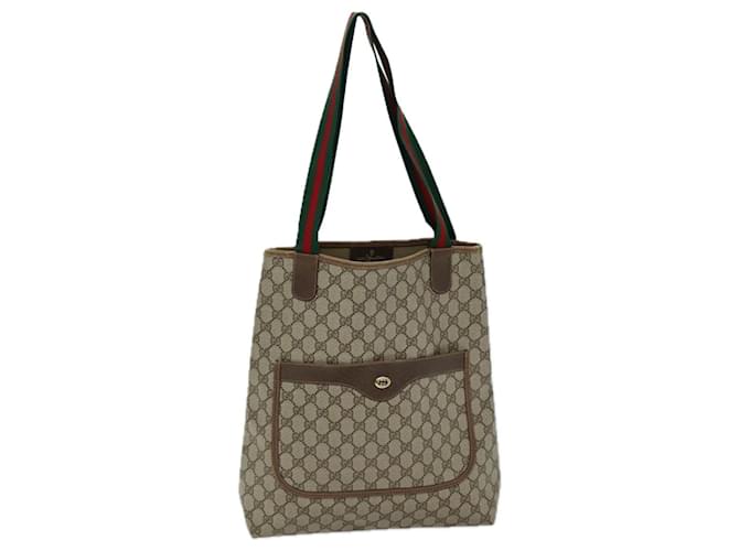 GUCCI GG Supreme Web Sherry Line Einkaufstasche PVC Rot Beige 89 02 003 Auth ep4284  ref.1404631