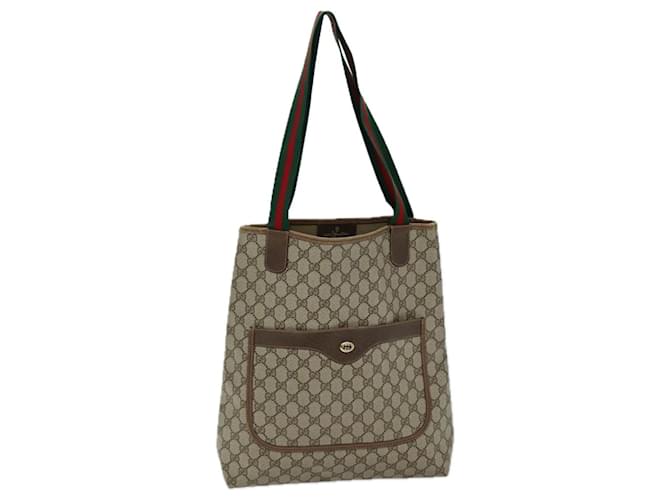 GUCCI GG Supreme Web Sherry Line Tote Bag PVC Red Beige 89 02 003 Auth ep4284  ref.1404631