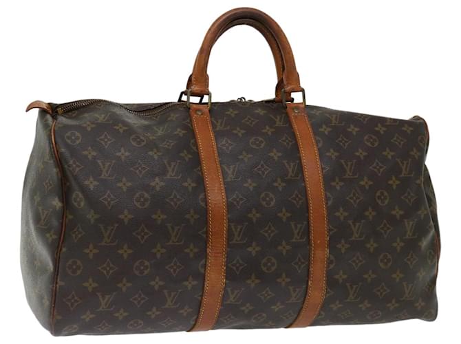 Louis Vuitton Monograma Keepall 50 Boston Bag M41426 LV Auth yk11576 Lona  ref.1404637