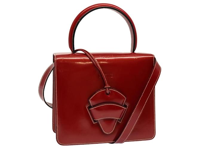 LOEWE Sac à main Cuir verni 2façon Red Auth 69418 Cuir vernis Rouge  ref.1404650