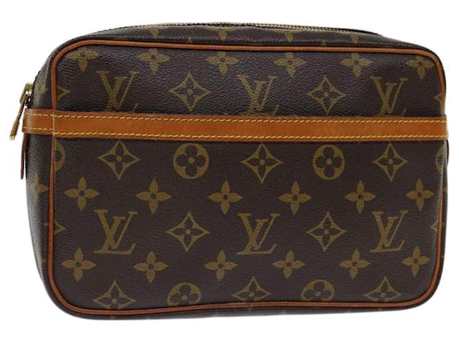 Louis Vuitton Monogram Compiegne 23 Bolsa de Embreagem M51847 LV Auth fm3312 Monograma Lona  ref.1404654