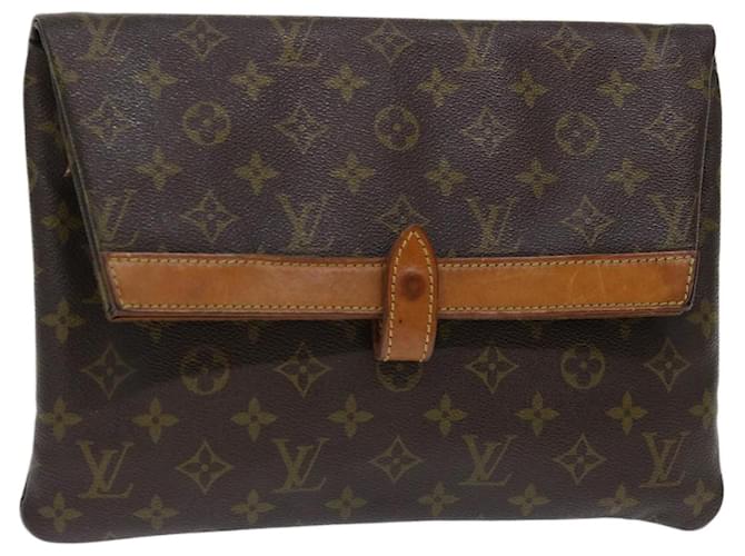 LOUIS VUITTON Monograma Pochette Priant Bolsa Clutch M51805 LV Auth yk11684 Lona  ref.1404655