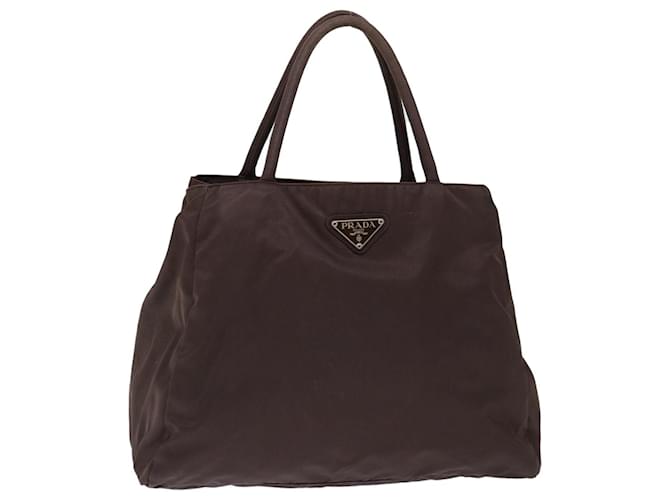 PRADA Borsa A Mano Nylon Marrone Auth 70593  ref.1404666