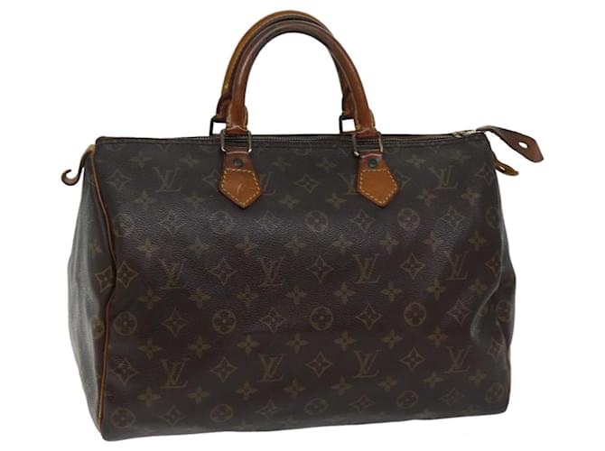 Louis Vuitton Monogram Speedy 35 Bolsa de mão M41524 LV Auth ar11624b Monograma Lona  ref.1404674