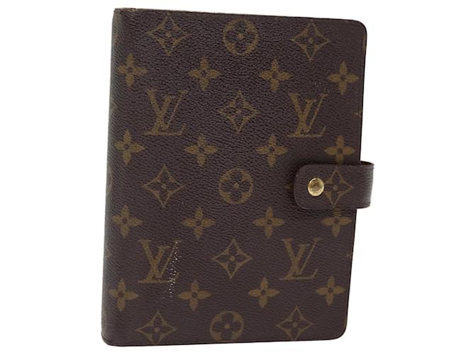 LOUIS VUITTON Monogramm Agenda MM Tagesplaner Cover R20105 LV Auth 75251 Leinwand  ref.1404689