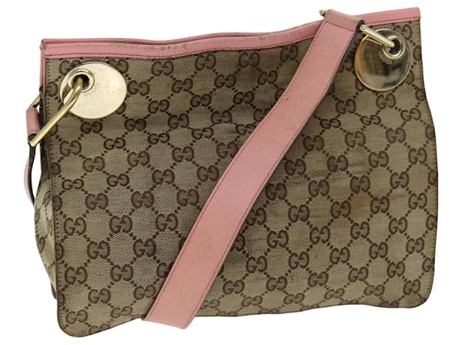 Bolsa de ombro de lona GUCCI GG bege 120841 auth 75829  ref.1404696