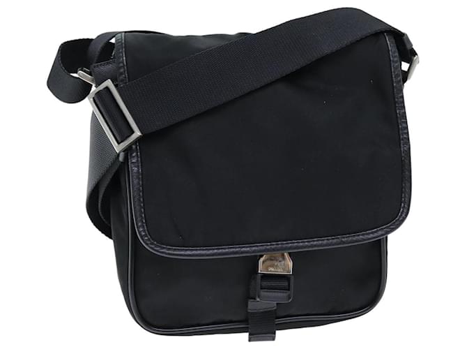 Bolsa de ombro PRADA Nylon preta Auth am6294 Preto  ref.1404700