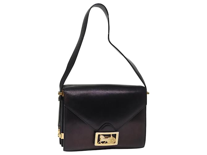 Céline CELINE Horse Carriage Sac à Bandoulière Cuir Noir Auth 75266  ref.1404721