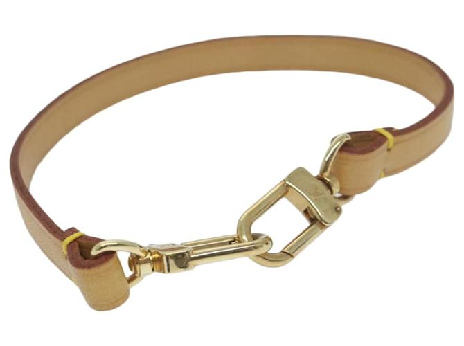 LOUIS VUITTON Bracelet Cuir 12.2"""" Beige LV Auth am5623  ref.1404727