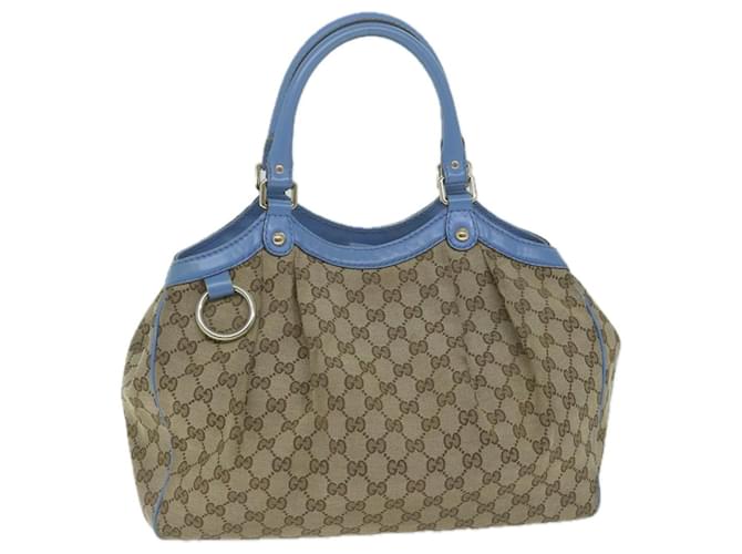 Bolsa de mão de lona GUCCI GG bege 211944 Auth ac2678  ref.1404729