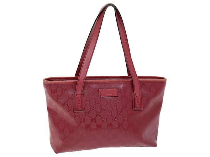 GUCCI Sac cabas en toile GG Rouge 211138 Auth hk1291  ref.1404758