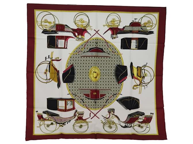 Hermès HERMES CARRE 90 Scarf Silk Red Auth 74708  ref.1404764