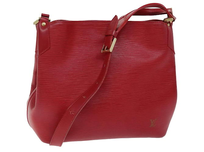 Bolsa de ombro LOUIS VUITTON Epi Mandala MM vermelha M5889Autenticação E LV 75384 Vermelho Couro  ref.1404794