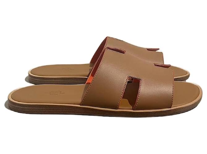 Trim Hermès HERMES Sandalen T.EU 43 Leder Kamel  ref.1404860