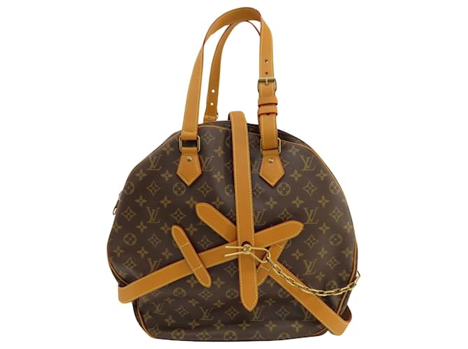 LOUIS VUITTON Weicher Koffer Braun Leinwand  ref.1404912