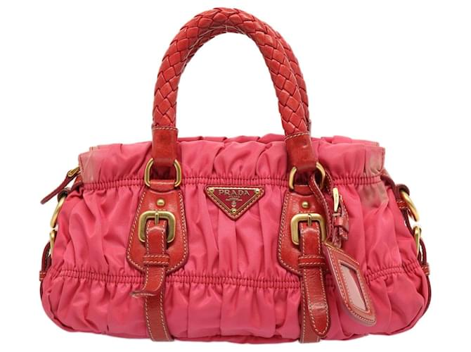 Prada Gaufre Rosa Sintetico  ref.1404916