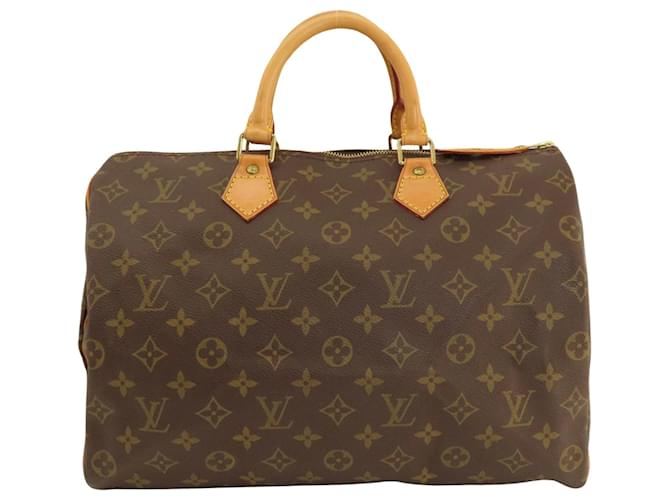 Louis Vuitton Speedy 35 Marrone Tela  ref.1404937